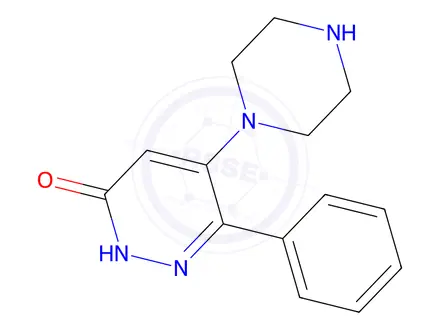 Chemical structure of 6-Phenyl-5-piperazino-3(2H)-pyridazinone