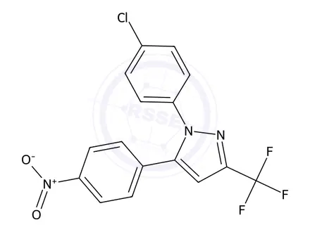 Chemical structure of 1-(4-Chlorophenyl)-5-(4-nitrophenyl)-3-(trifluoromethyl)-1H-pyrazole