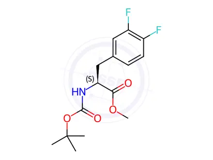 Chemical structure of (S)-methyl 2-(tert-butoxycarbonylamino)-3-(3,4-difluorophenyl)propanoate