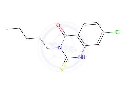 Chemical structure of 7-chloro-3-pentyl-2-sulfanyl-3,4-dihydroquinazolin-4-one