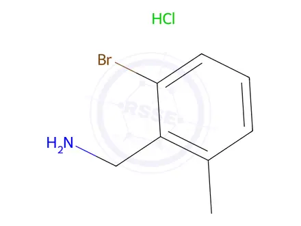 Chemical structure of 1-(2-bromo-6-methylphenyl)methanamine hydrochloride