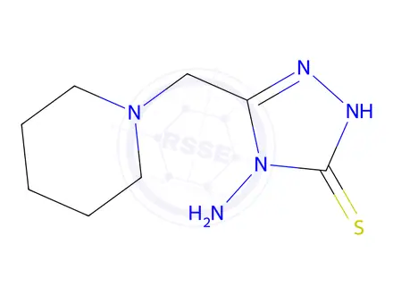 Chemical structure of 4-Amino-5-(piperidin-1-ylmethyl)-4H-1,2,4-triazole-3-thiol