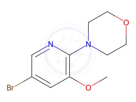 Chemical structure of Morpholine, 4-(5-bromo-3-methoxy-2-pyridinyl)-