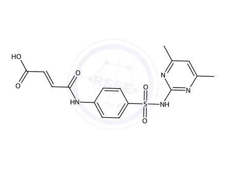 Chemical structure of 4-((4-(N-(4,6-Dimethylpyrimidin-2-yl)sulfamoyl)phenyl)amino)-4-oxobut-2-enoic acid