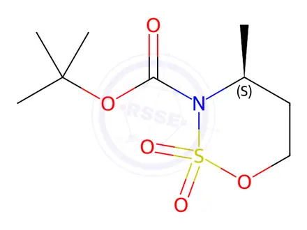Chemical structure of N-Boc-(S)-4-methyl-1,2,3-oxathiazinane 2,2-dioxide