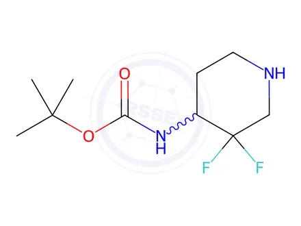 Chemical structure of tert-Butyl (3,3-difluoropiperidin-4-yl)carbamate