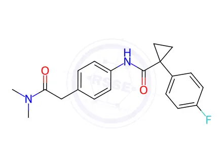 Chemical structure of N-[4-[2-(dimethylamino)-2-oxoethyl]phenyl]-1-(4-fluorophenyl)cyclopropane-1-carboxamide