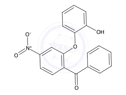 Chemical structure of 2-(2’-Hydroxyphenoxy)-4-nitro-benzophenone