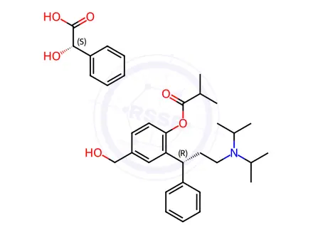 Chemical structure of Fesoterodine ((S)-2-Hydroxy-2-phenylacetic Acid)