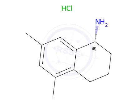 Chemical structure of (R)-5,7-dimethyl-1,2,3,4-tetrahydronaphthalen-1-amine hydrochloride