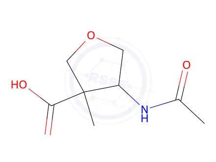 Chemical structure of 4-Acetamido-3-methyltetrahydrofuran-3-carboxylic acid