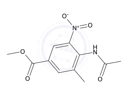 Chemical structure of 4-ACetylamino-3-methyl-5-nitro-benzoic acid methyl ester