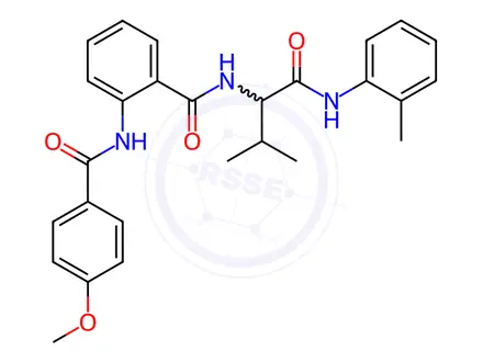 Chemical structure of Benzamide, 2-[(4-methoxybenzoyl)amino]-N-[2-methyl-1-[[(2-methylphenyl)amino]carbonyl]propyl]-(9CI)