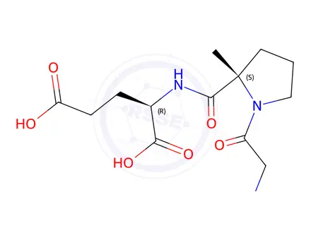 Chemical structure of (R)-2-((S)-1-(2-aminoacetyl)-2-methylpyrrolidine-2-carboxamido)pentanedioic acid