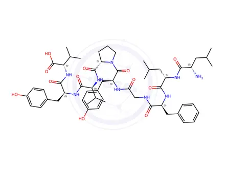Chemical structure of H-LEU-LEU-PHE-GLY-TYR-PRO-VAL-TYR-VAL-OH