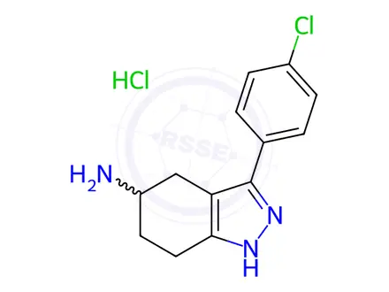 Chemical structure of 3-(4-Chlorophenyl)-4,5,6,7-tetrahydro-1H-indazol-5-amine hydrochloride