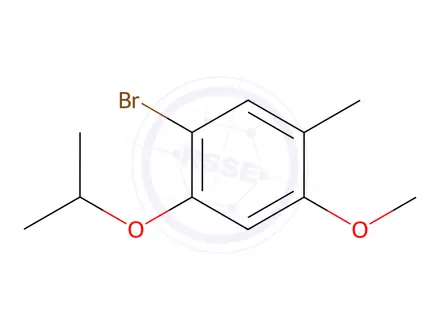 Chemical structure of Benzene, 1-bromo-4-methoxy-5-methyl-2-(1-methylethoxy)-