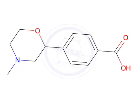 Chemical structure of 4-(4-Methylmorpholin-2-yl)benzoic acid