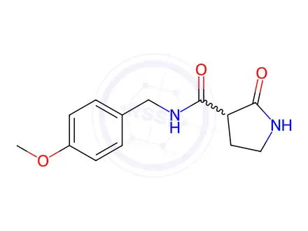 Chemical structure of N-(4-methoxybenzyl)-2-oxopyrrolidine-3-carboxamide