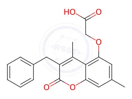 Chemical structure of [(3-benzyl-4,7-dimethyl-2-oxo-2H-chromen-5-yl)oxy]acetic acid