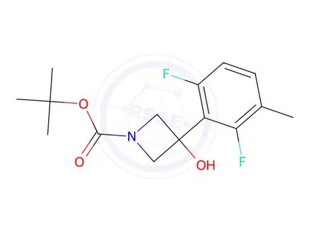 Chemical structure of tert-Butyl 3-(2,6-difluoro-3-methylphenyl)-3-hydroxyazetidine-1-carboxylate