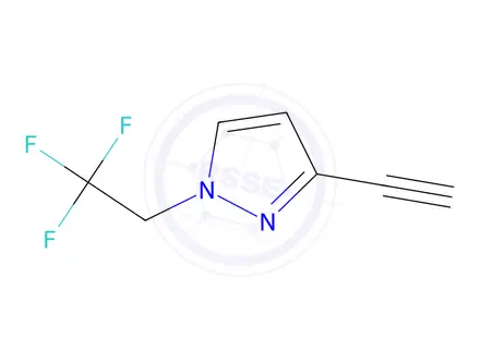 Chemical structure of 3-Ethynyl-1-(2,2,2-trifluoroethyl)-1h-pyrazole