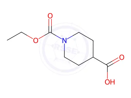Chemical structure of 1-(Ethoxycarbonyl)piperidine-4-carboxylic acid