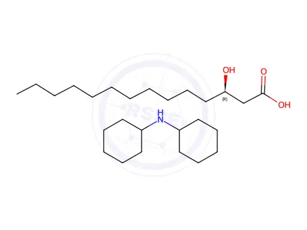 Chemical structure of (R)-3-Hydroxy Myristic Acid Dicyclohexylammonium Salt