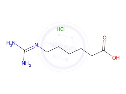 Chemical structure of 6-Guanidinohexanoic acid hydrochloride