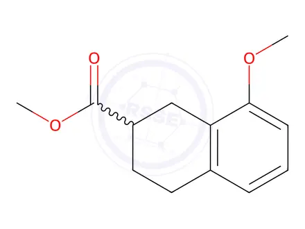 Chemical structure of 2-Naphthalenecarboxylic acid, 1,2,3,4-tetrahydro-8-methoxy-, methyl ester, (2R)-