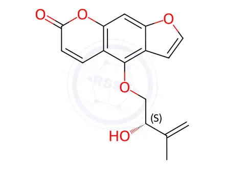 Chemical structure of 4-[[(S)-2-Hydroxy-3-methyl-3-butenyl]oxy]-7H-furo[3,2-g][1]benzopyran-7-one