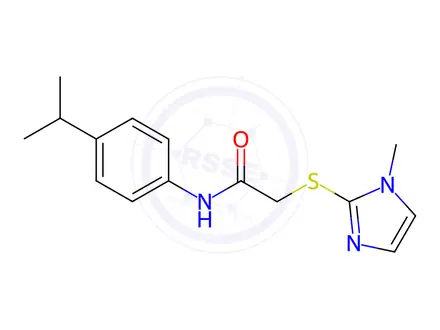 Chemical structure of N-(4-isopropylphenyl)-2-((1-methyl-1H-imidazol-2-yl)thio)acetamide
