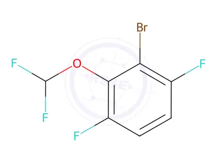 Chemical structure of Benzene, 2-bromo-3-(difluoromethoxy)-1,4-difluoro-