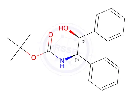 Chemical structure of rel-tert-Butyl ((1R,2S)-2-hydroxy-1,2-diphenylethyl)carbamate