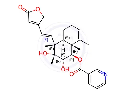 Chemical structure of 6-O-Nicotinoylbarbatin C