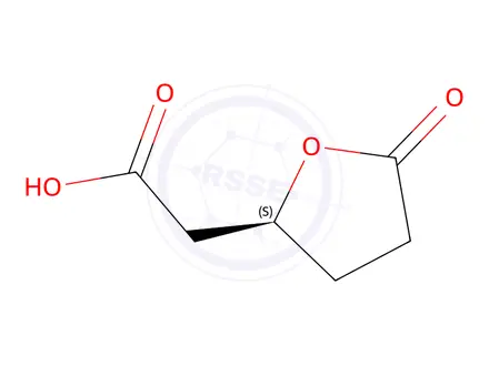 Chemical structure of (S)-2-(5-Oxotetrahydrofuran-2-yl)acetic acid