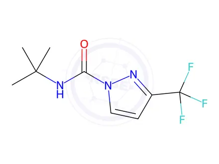 Chemical structure of N1-(tert-butyl)-3-(trifluoromethyl)-1H-pyrazole-1-carboxamide