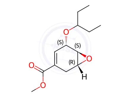 Chemical structure of Methyl (1S,5R,6S)-5-(pentan-3-yloxy)-7-oxabicyclo[4.1.0]hept-3-ene-3-carboxylate