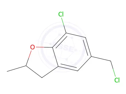 Chemical structure of 7-chloro-5-(chloromethyl)-2-methyl-2,3-dihydro-1-benzofuran