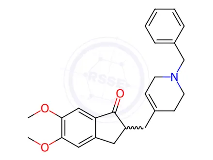 Chemical structure of 2-((1-Benzyl-1,2,3,6-tetrahydropyridin-4-yl)methyl)-5,6-dimethoxy-2,3-dihydro-1H-inden-1-one