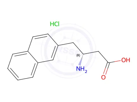 Chemical structure of (R)-3-Amino-4-(naphthalen-2-yl)butanoic acid hydrochloride