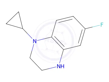 Chemical structure of 1-cyclopropyl-6-fluoro-1,2,3,4-tetrahydroquinoxaline