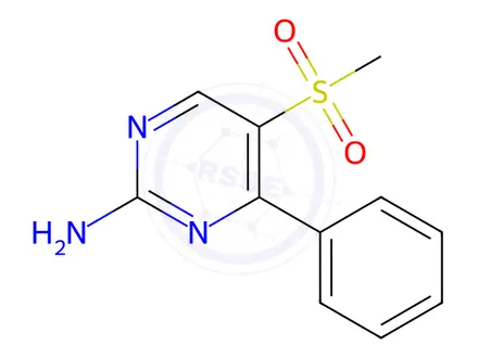 Chemical structure of 5-(Methylsulfonyl)-4-phenyl-2-pyrimidinamine