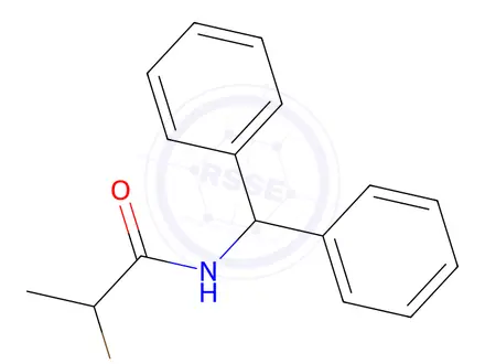 Chemical structure of 2-Bromo-N-(diphenylmethyl)propanamide