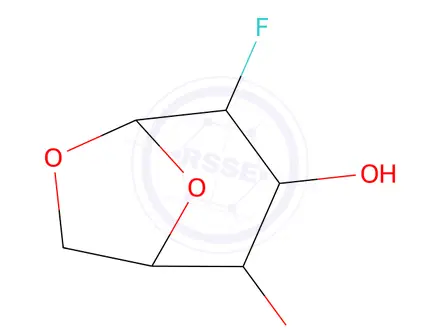 Chemical structure of 1,6-Anhydro-2-deoxy-2-fluoro-beta-D-glucopyranose