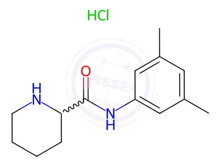 Chemical structure of N-(3,5-dimethylphenyl)piperidine-2-carboxamide hydrochloride