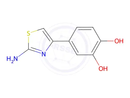 Chemical structure of 4-(2-Amino-1,3-thiazol-4-yl)benzene-1,2-diol