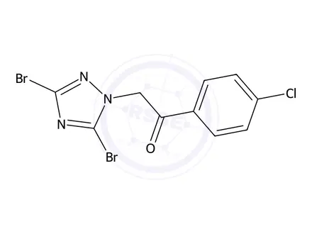 Chemical structure of 1-(4-Chlorophenyl)-2-(3,5-dibromo-1H-1,2,4-triazol-1-yl)ethan-1-one