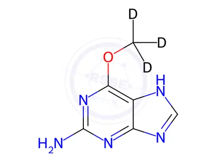 Chemical structure of 6-O-Methyl-d3 guanine