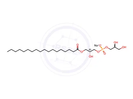 Chemical structure of 1-stearoyl-2-hydroxy-sn-glycero-3-phospho-(1'-rac-glycerol) (sodium salt)
